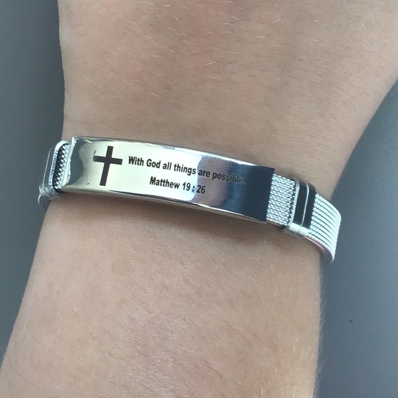 Stainless Steel Bible Verse Bracelet - Picture 3 of 6